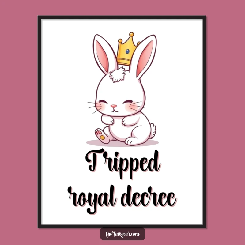 Funny Rabbit Poster: Royal Tripper Art, Wonderful Funny Gift