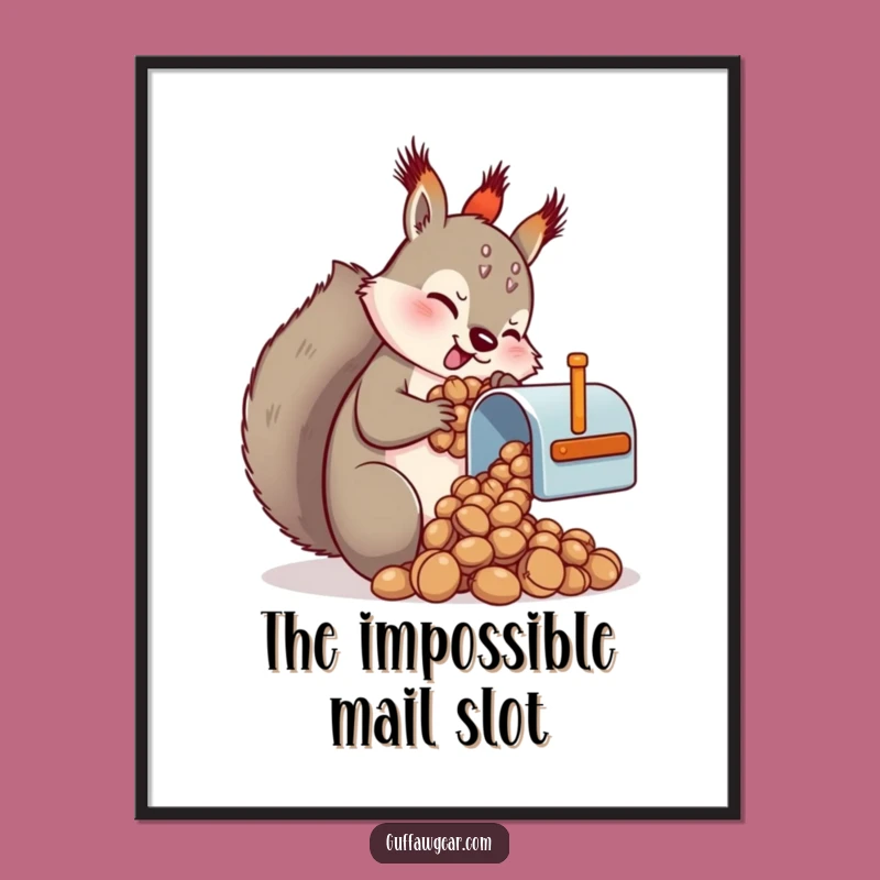 Funny Squirrel Mailbox Nuts Poster - Hilarious Wall Art Gift
