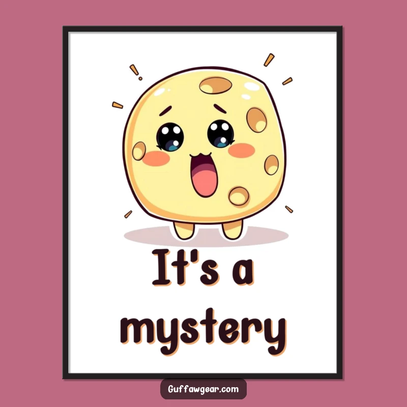 Funny Surprised Cheese Poster: Rapid Holes Wall Art Print