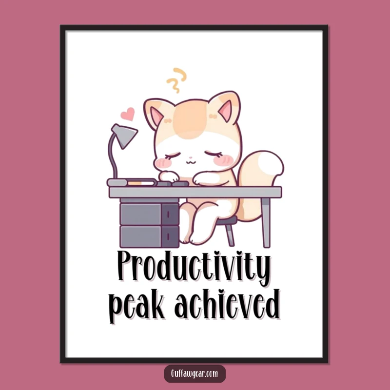 Funny Sleeping Fox Poster: Hilarious Office Decor That Will Make You Giggle