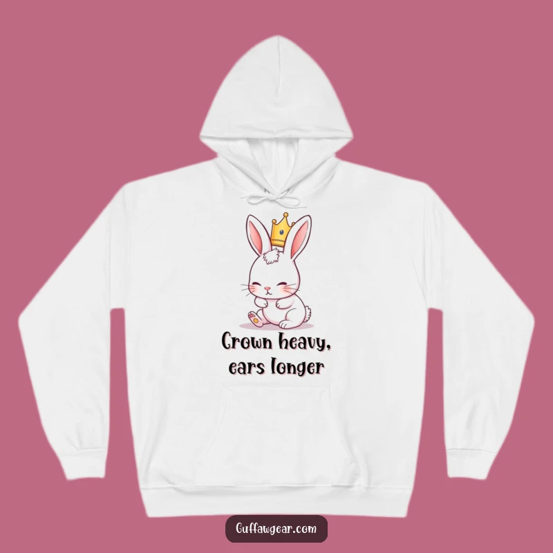 Funny Rabbit Hoodie: Crowned Tripper, Cozy Funny Gift for Royals