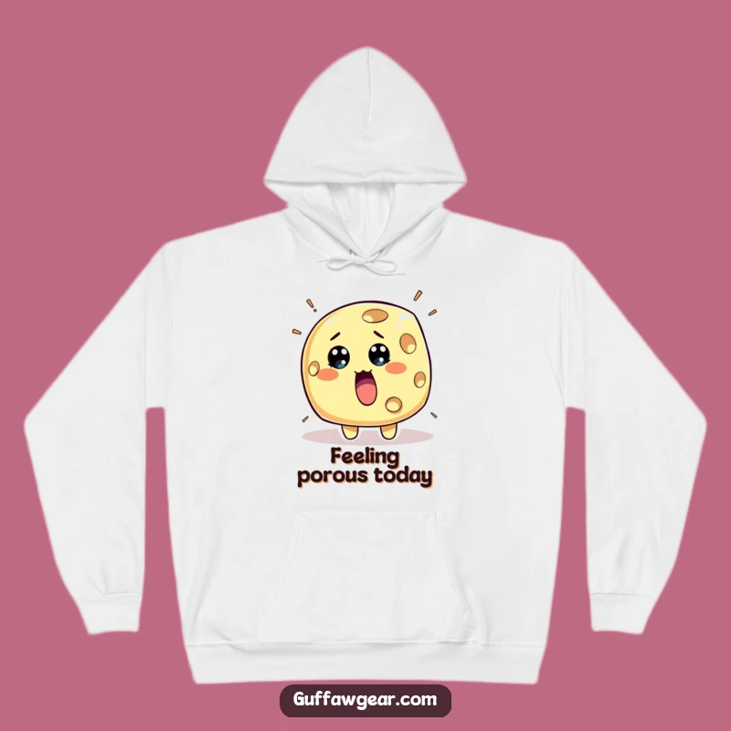 Funny Surprised Cheese Hoodie: Rapid Holes Cozy Sweatshirt