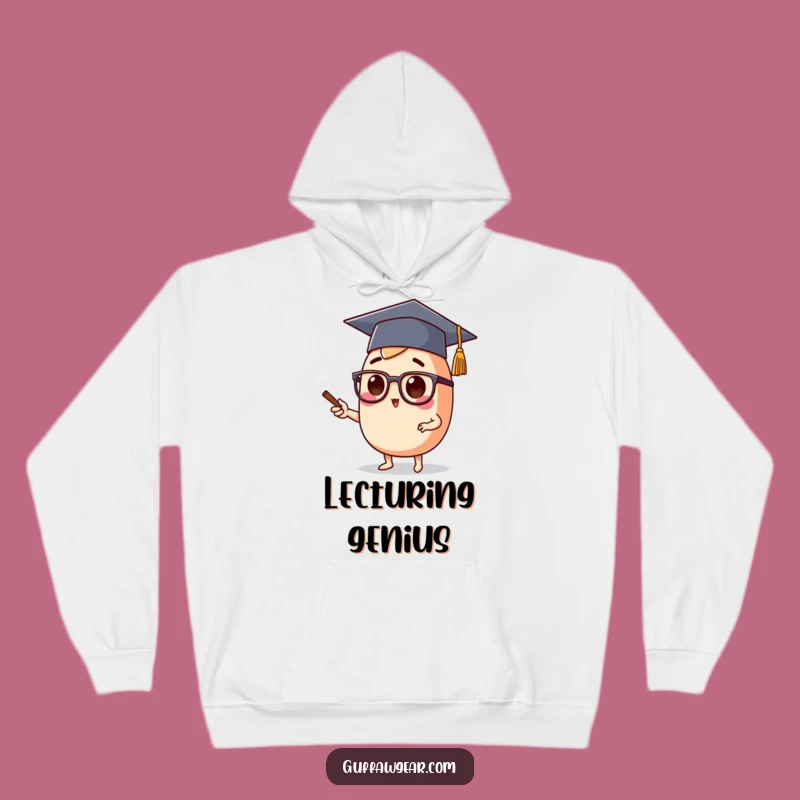 Funny Academic Foodie Hoodie: Character's Smart Lecture, Perfect Funny Gift for Students