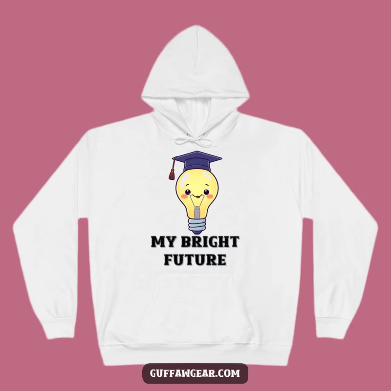 Funny Kawaii Graduation Hoodie: Proud Lightbulb, Smart Comfort, Humorous Gift