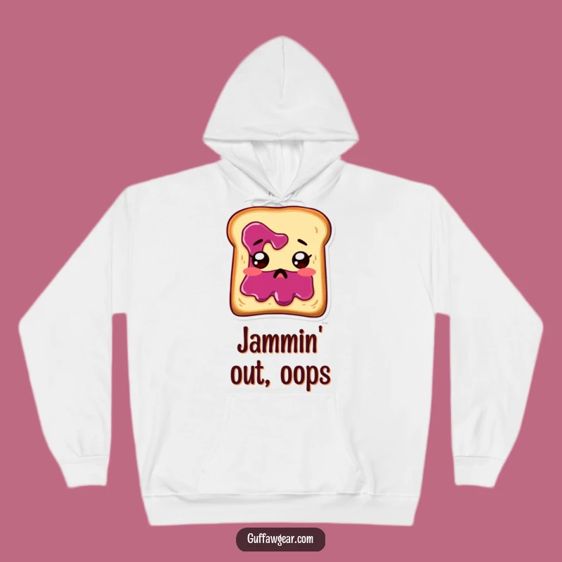 Funny Startled Toast Jam Hoodie - Cozy & Hilarious Cartoon Breakfast Apparel