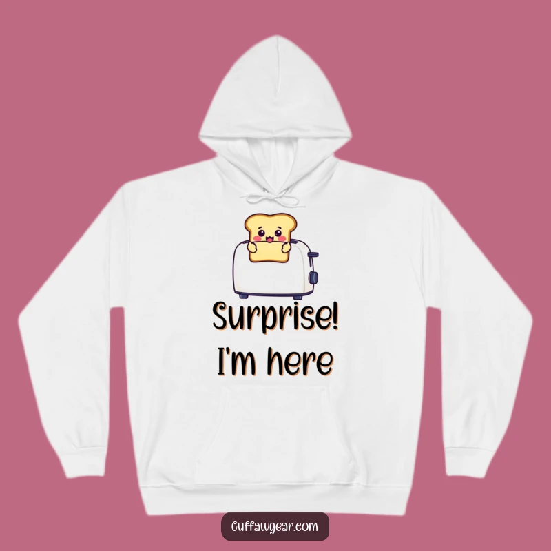 Cozy Funny Toast Hoodie: Surprised Pop-Up Fun - Warm & Hilarious Gift!