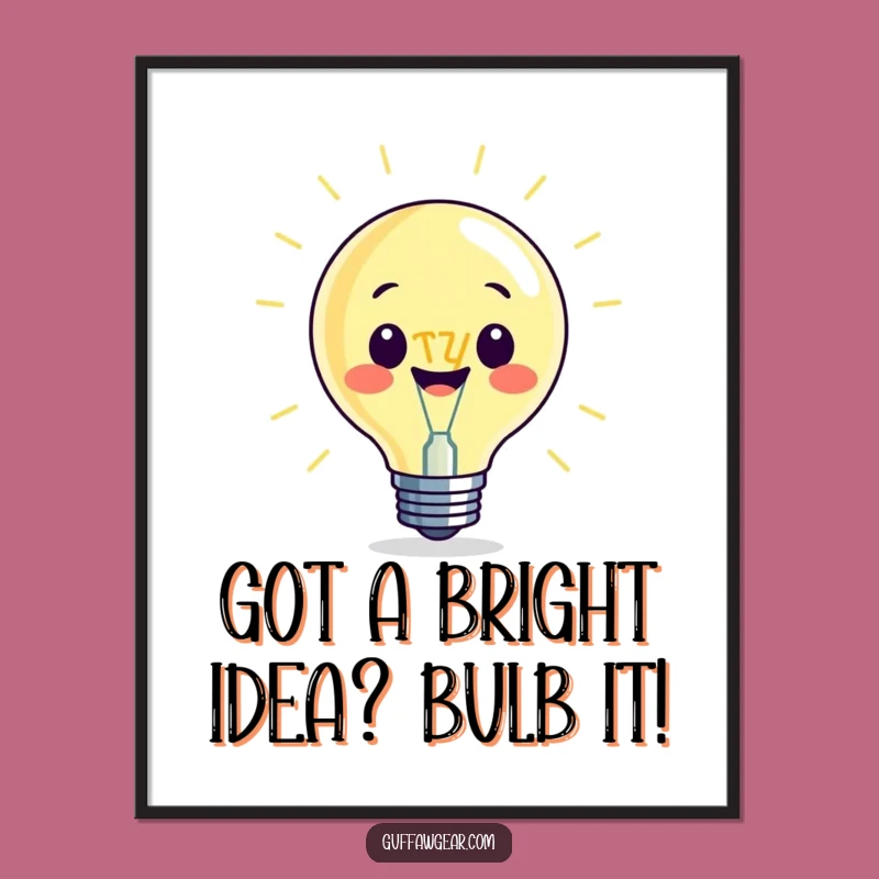 Bright Lightbulb Free Printable Wall Art - Funny Oversized Filament Downloadable Art