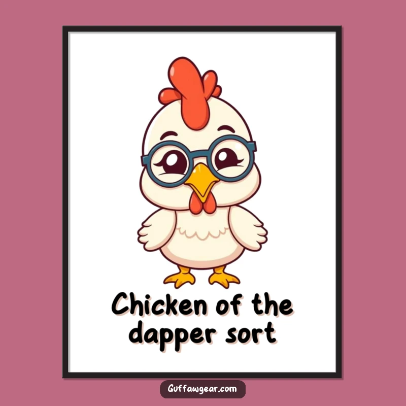 Free Printable Wall Art: Funny Winking Rubber Chicken Monocle Art