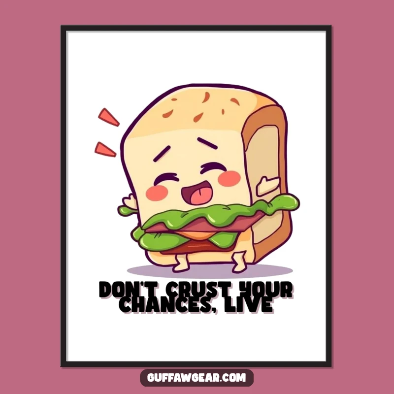 Free Printable Wall Art: Tripping Sandwich Character, Hilarious Downloadable Decor