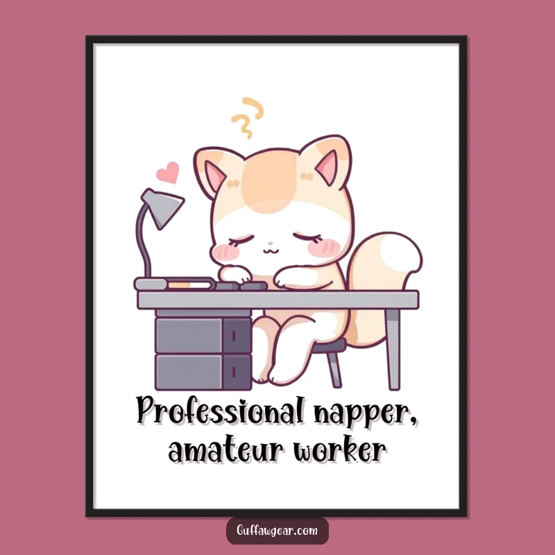 Free Printable Wall Art: Funny Sleeping Desk Animal Decor for Humorous Home Downloadable Art