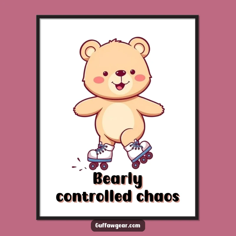Free Printable Wall Art: Wobbly Bear's Skate - Quirky Downloadable Art!