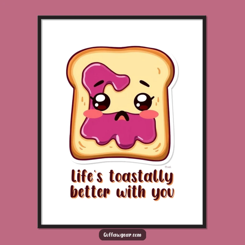 Funny Free Printable Wall Art: Startled Toast Jam Face DIY Downloadable Decor