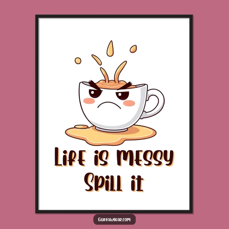 Grumpy Teacup Free Printable Wall Art - Funny Downloadable Decor Gift