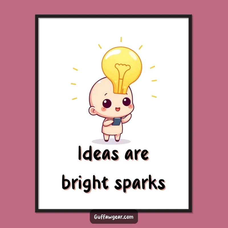 Free Printable Wall Art: Bright Idea Character for Inspirational Downloadable Art Decor