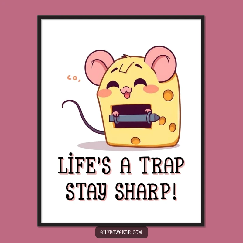 Giggling Cheese Free Printable Wall Art - Humorous Trap Escape Downloadable Art