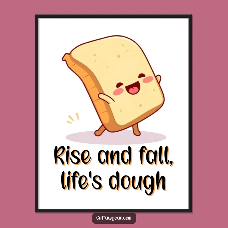 Funny Free Printable Bread Cartwheel Art, Whimsical Downloadable Wall Decor