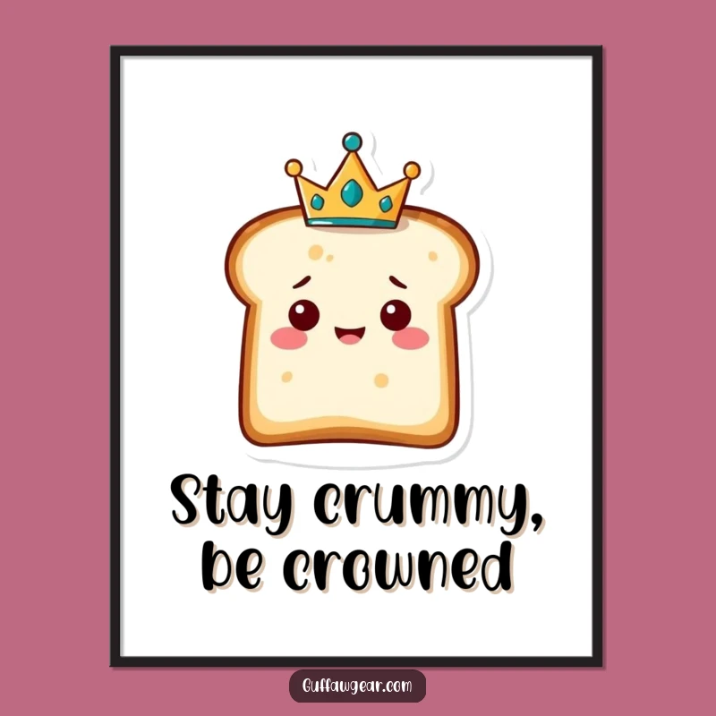 Royal Bread Free Printable Wall Art - Funny Crowned Character Downloadable Art