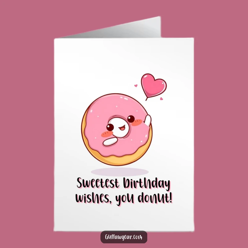 Blushing Donut Free Printable Birthday Card - Sweet Downloadable Gift