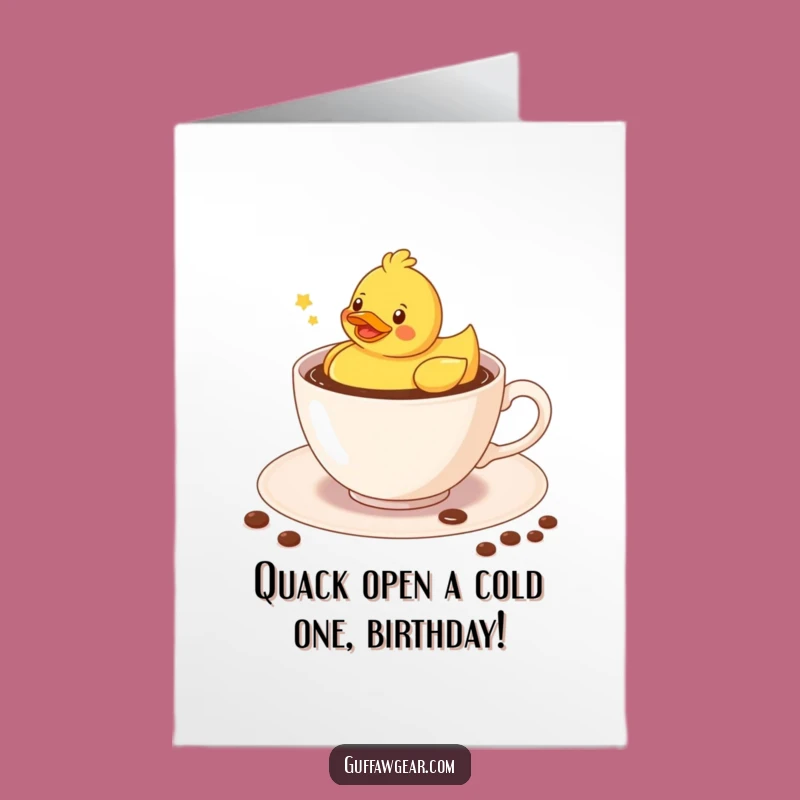 Free Printable Birthday Card: Coffee Duck, Funny DIY Downloadable Gift for Mornings