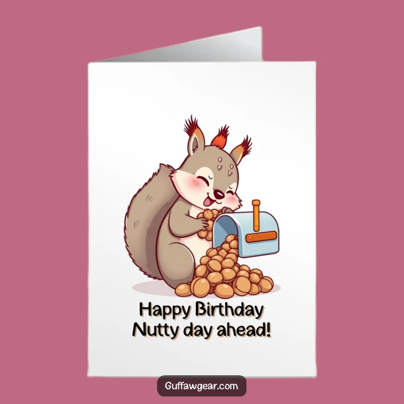 Free Printable Funny Squirrel Mailbox Birthday Card: Nutty Effort Downloadable