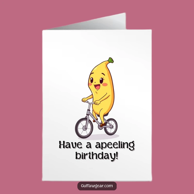 Happy Banana Unicycle Free Printable Birthday Card - Fun Downloadable Gift