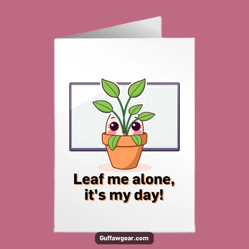 Funny Surprised Potted Plant Free Printable Birthday Card - Hilarious Downloadable Gift