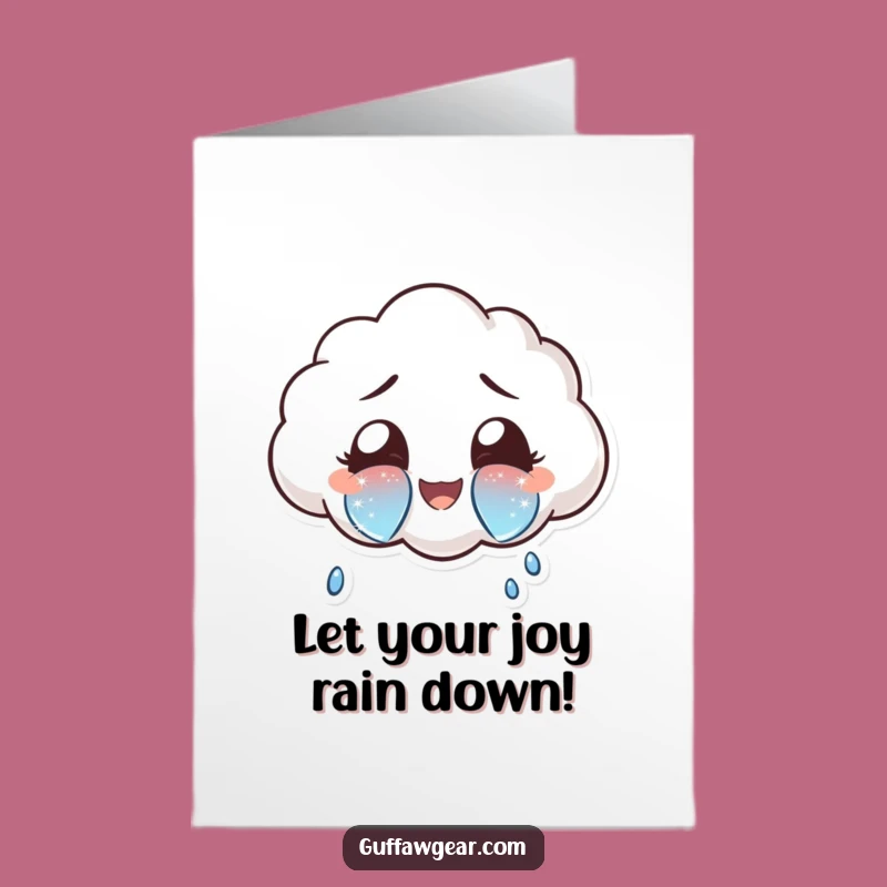 Free Printable Joyful Cloud Tears Birthday Card - Sparkly Downloadable Gift