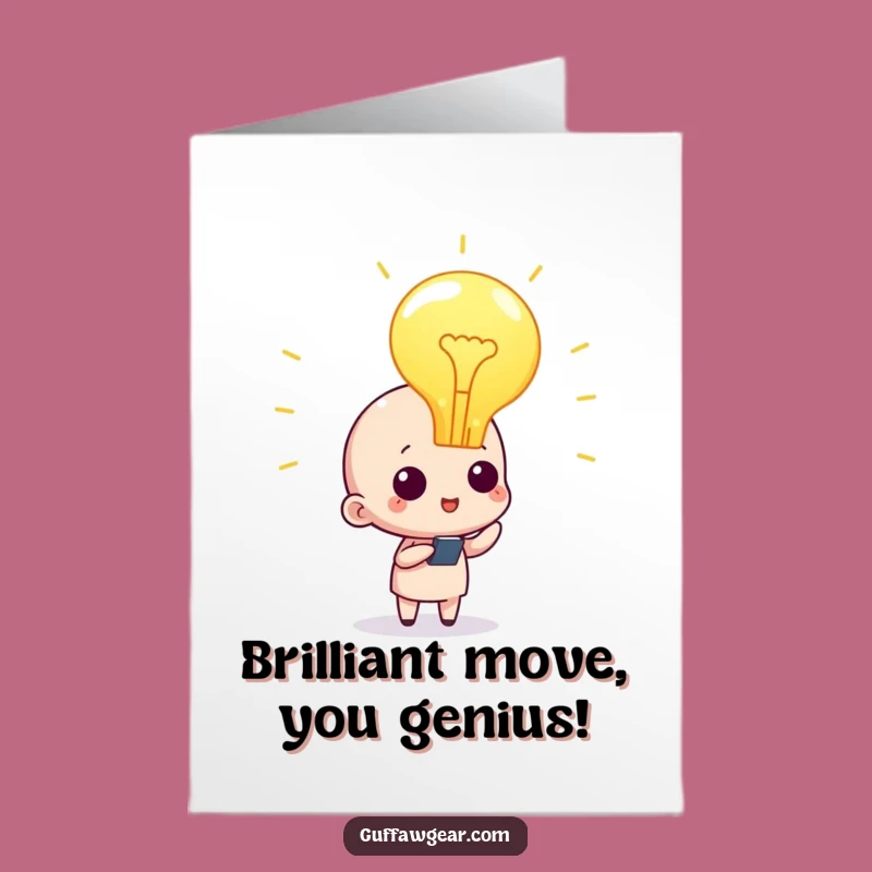 Free Printable Congrats Card: Bright Idea Character for an Aha! Downloadable Gift