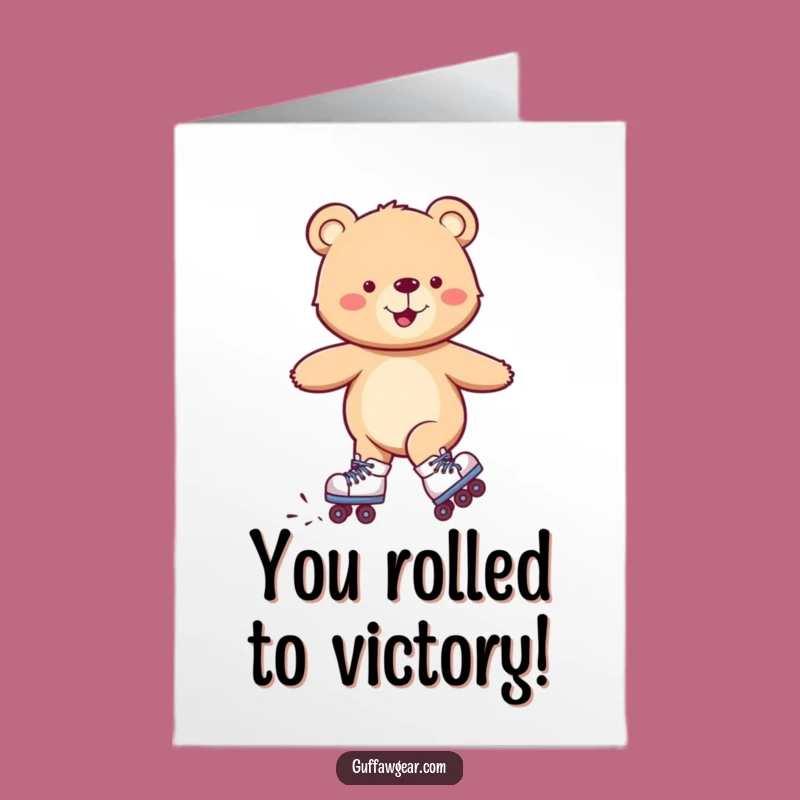 Free Printable Congrats Card: Bear Skater's Journey - Humorous Downloadable Greeting!