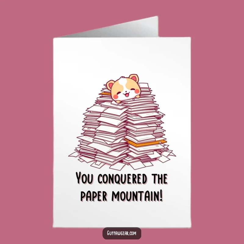 Free Printable Congratulations Card: Paperwork Animal Mishap, Funny Downloadable Gift