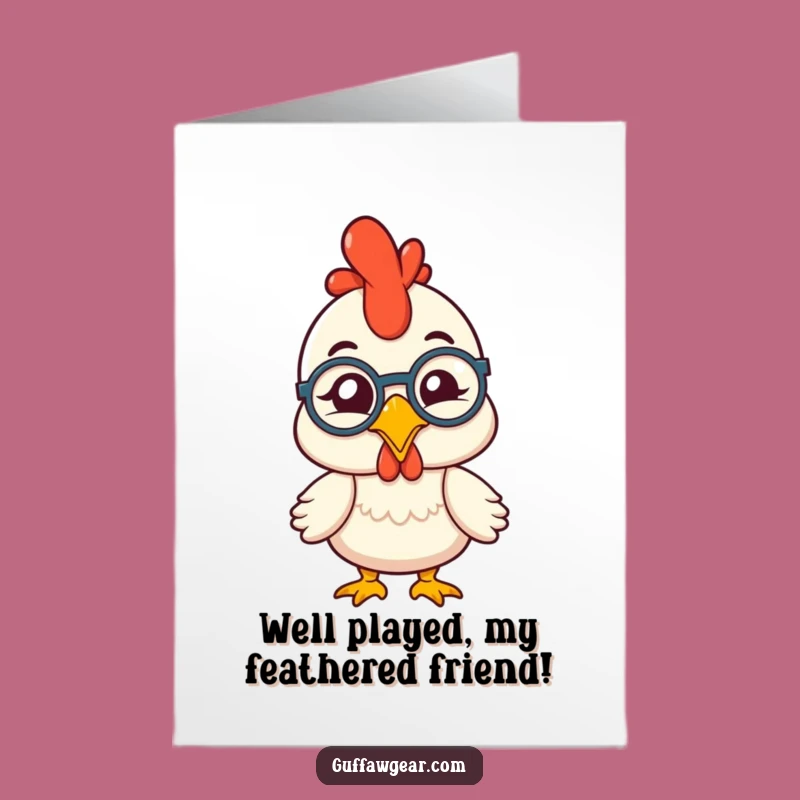 Free Printable Winking Rubber Chicken Monocle Congrats Card - Funny Downloadable