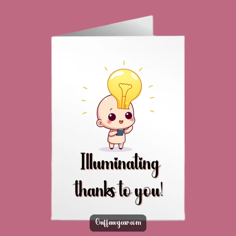 Free Printable Thank You Card: Bright Idea Character for a Thoughtful Downloadable Gift