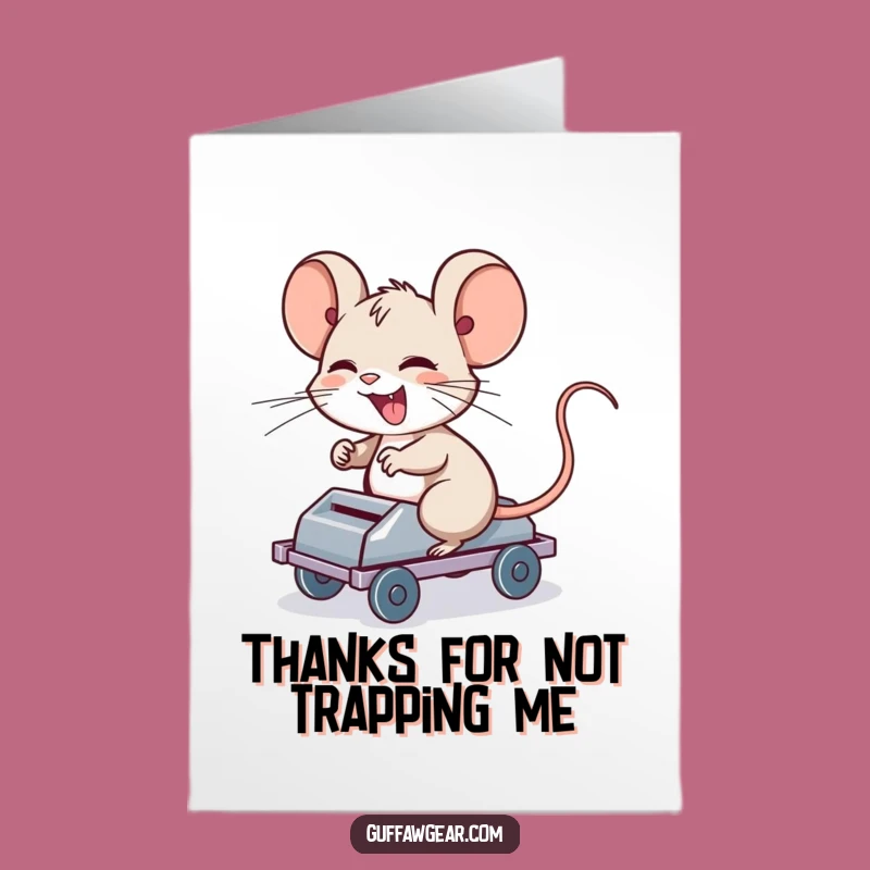 Free Printable Thank You Card: Mouse's Hilarious Ride, Funny DIY Downloadable Gift