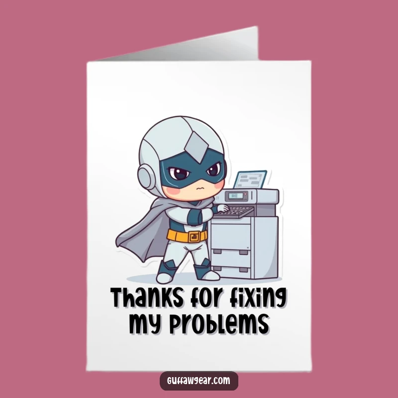 Funny Free Printable Thank You Card: Superhero Printer Jam, Downloadable Gift of Thanks