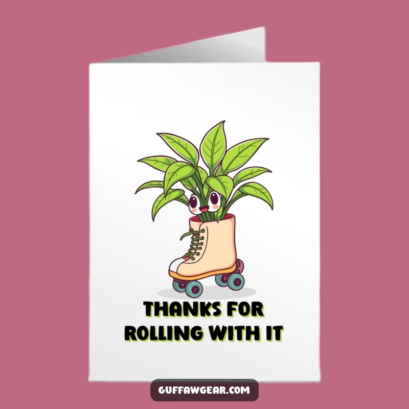 Free Printable Thank You Card: Roller Skate Gratitude Downloadable Gift