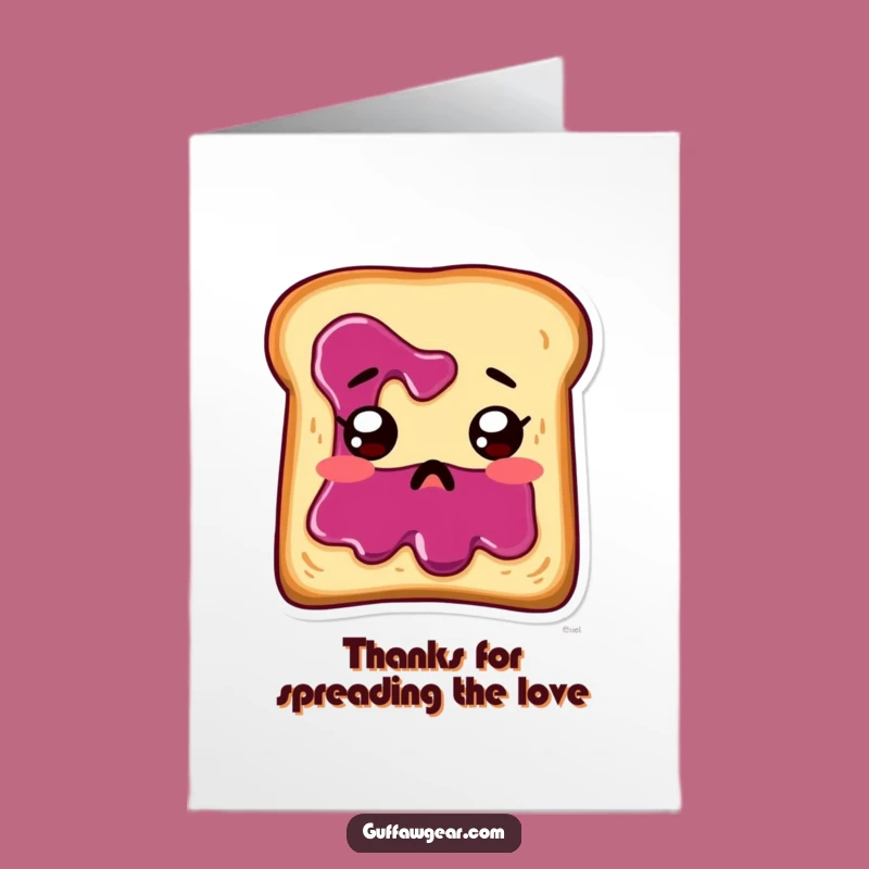 Free Printable Thank You Card: Startled Toast Jam Face Funny DIY Downloadable Gift