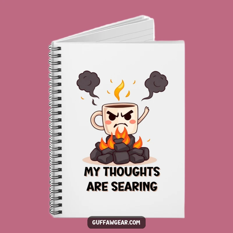 Funny Grumpy Mug Juggling Coals Notebook - Record Your Fiery Ideas