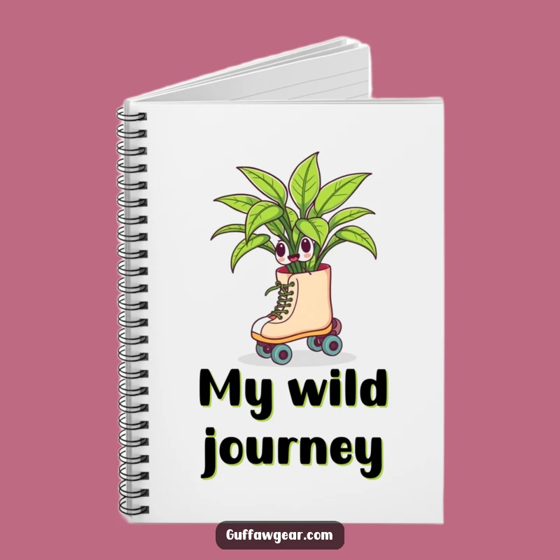 Funny Roller Skating Plant Notebook: Jot Down Your Thoughts with Green Humor