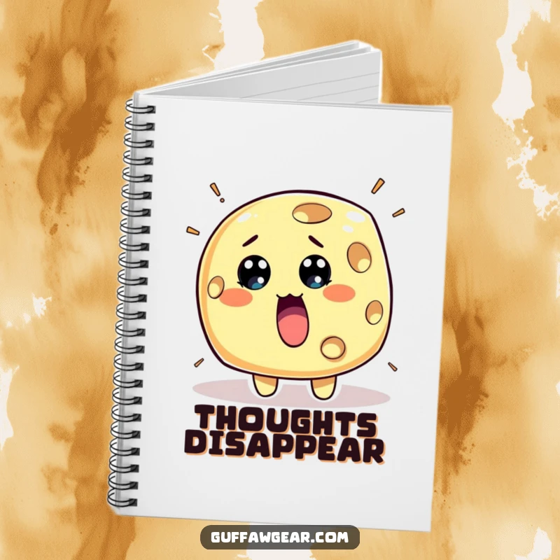 Funny Cheese Notebook: A surprised piece of cheese character with holes rapidly appearing, ideal for capturing cheesy thoughts.