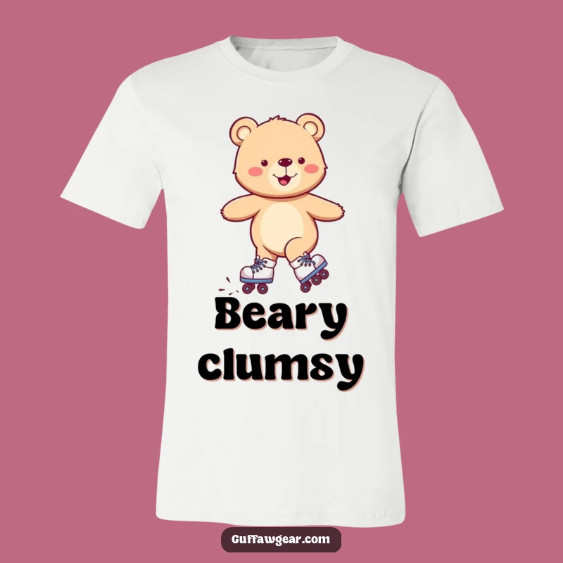 Funny Roller Bear T-Shirt: Wobbly Skater Tee Gift for Bear Fans