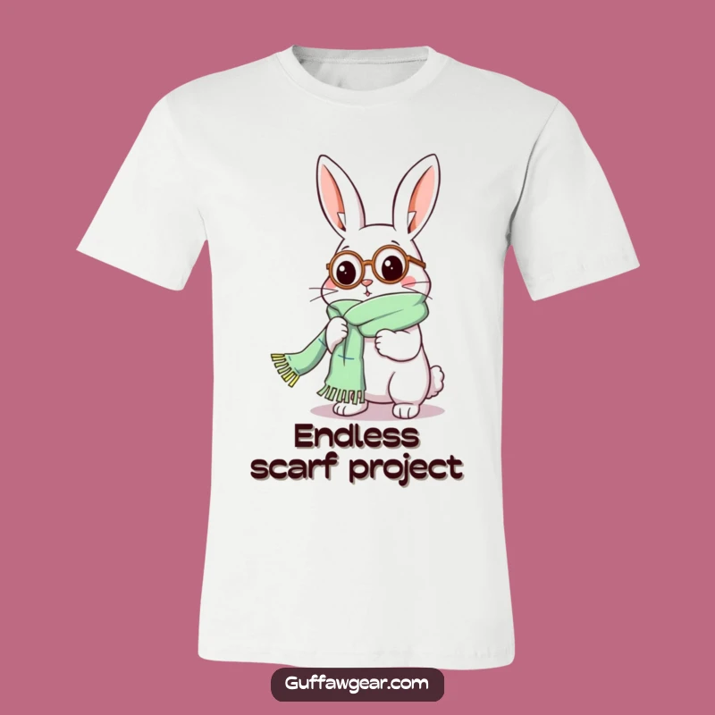 Funny Rabbit Monocle Knitting T-Shirt - Comedic Craft Apparel Gift