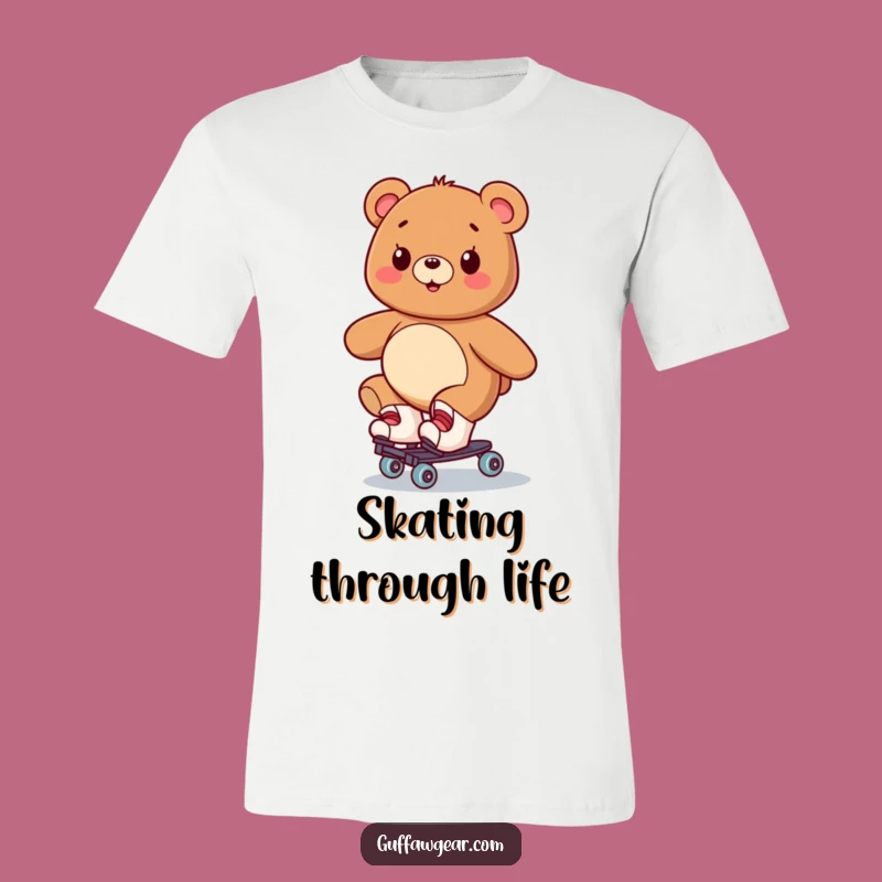Funny Bear Roller Skate T-Shirt: Wobbly Grace, Hilarious Outdoor Adventure Gift