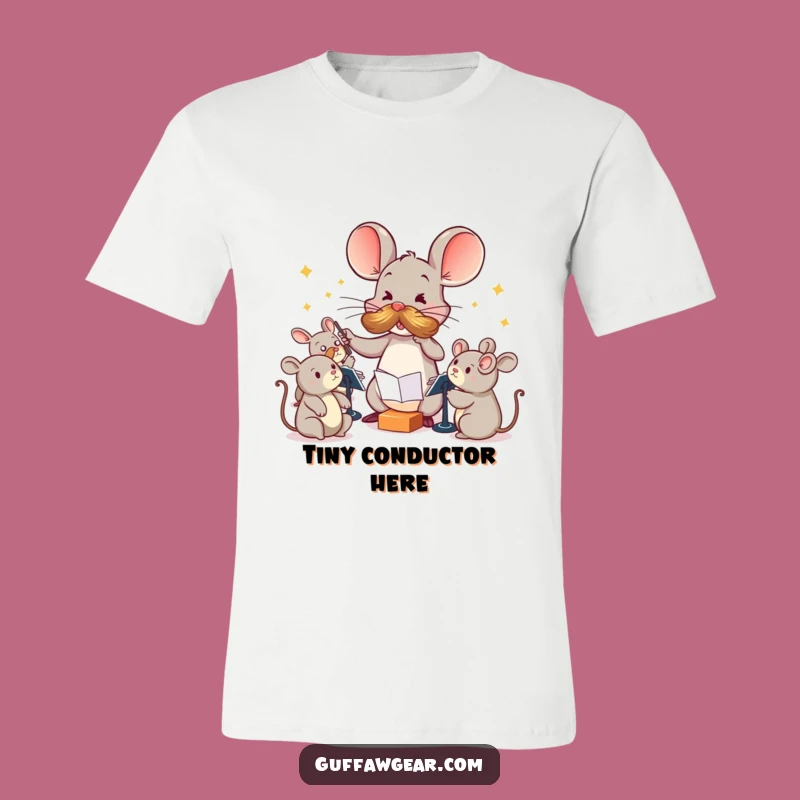 Funny Maestro Mouse T-Shirt: Hilarious Conductor Gift for Music and Mustache Lovers