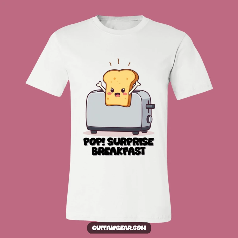 Funny Startled Toast T-Shirt: Leaping Breakfast Gag Tee