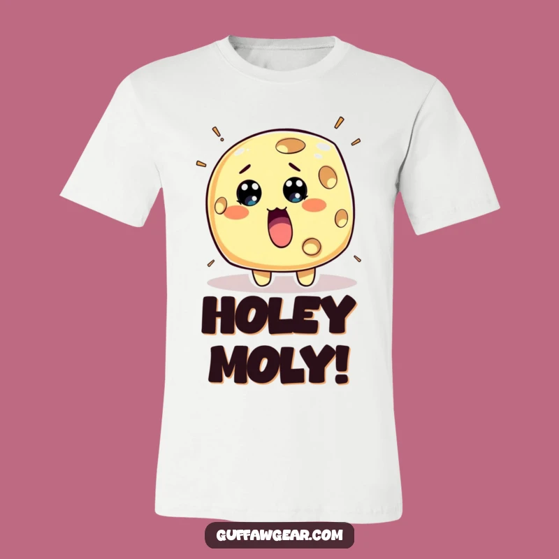 Funny Surprised Cheese T-Shirt: Rapid Holes Gag Tee