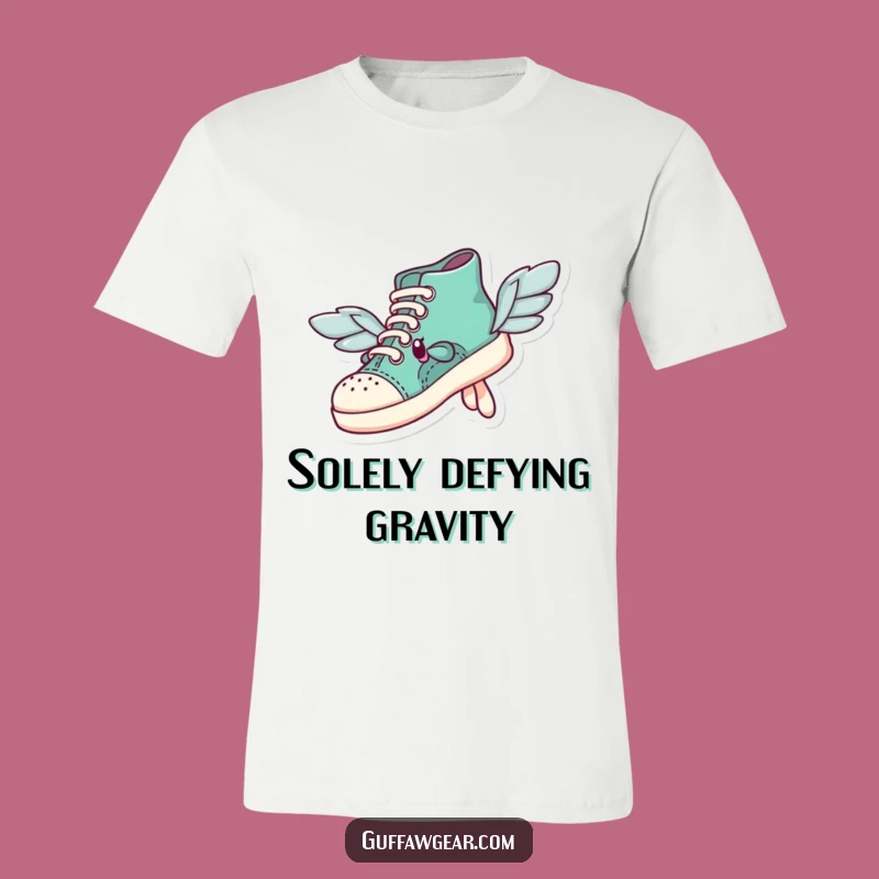 Funny Mismatched Wings Shoe T-Shirt: Aspire to Fly with Humor