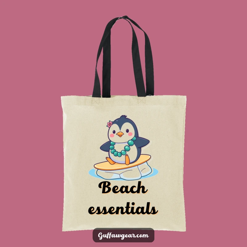 Funny Penguin Ice Surf Tote Bag: Carry Your Laughs with This Hilarious Accessory Gift