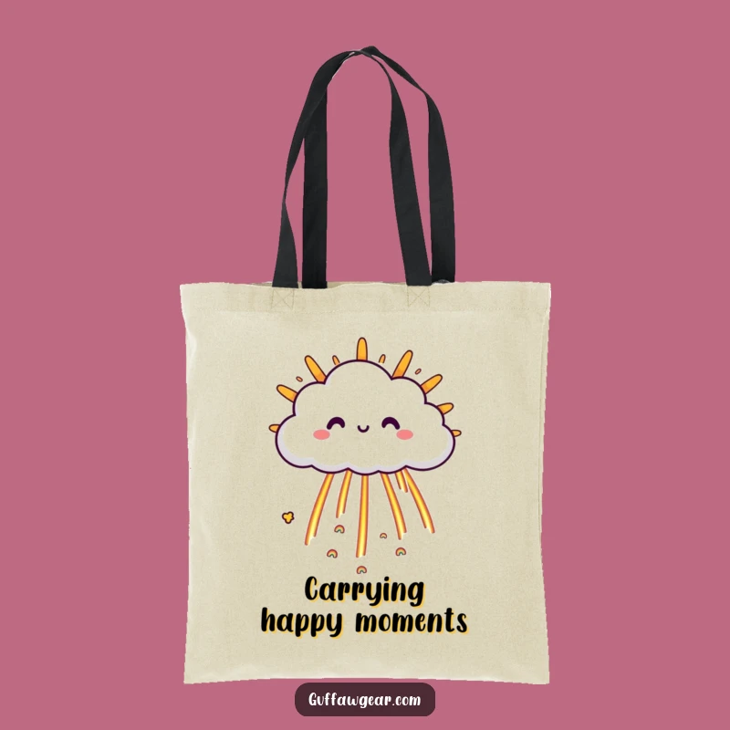 Funny Cloud Rainbow Tote Bag: Happy Weather Carry-All