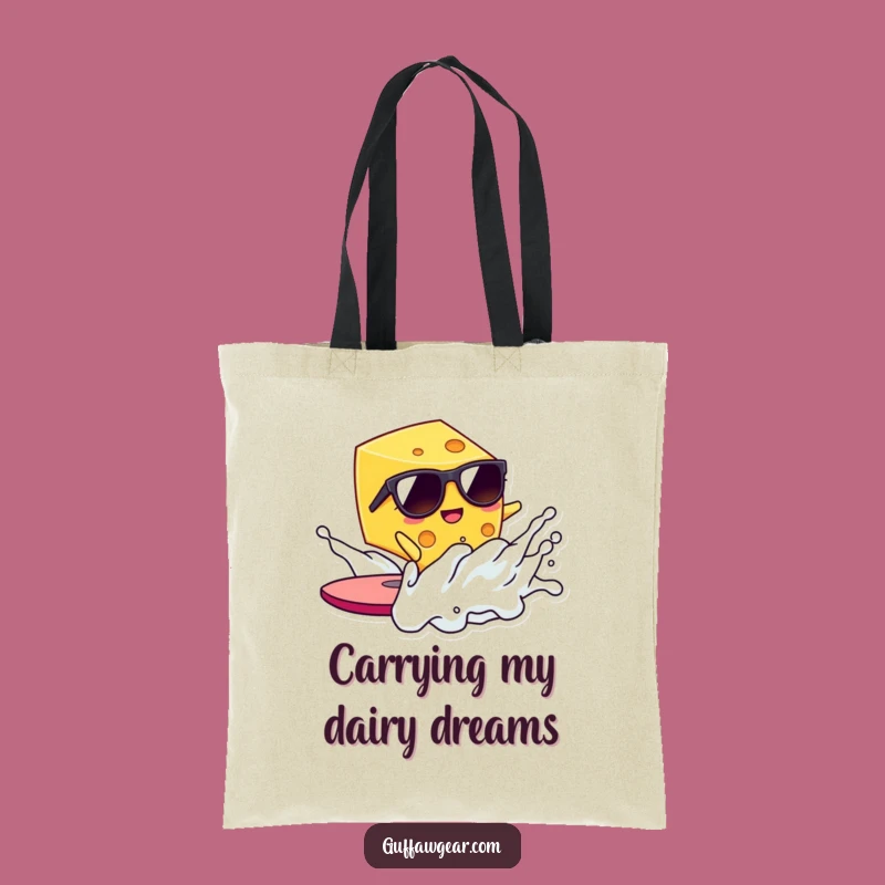 Funny Kawaii Cheese Tote Bag: Hilarious Milk Wave Carry-All Gift