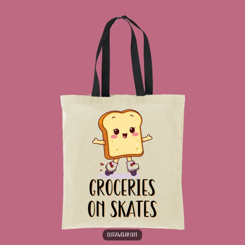 Funny Kawaii Toast Tote Bag: Hilarious Skater Breakfast Carrier Gift